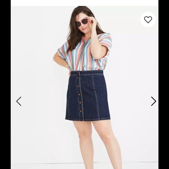 Stretch Denim A-Line Mini Skirt: Button-Front Edition - Sz 10 - Picture 2 of 10